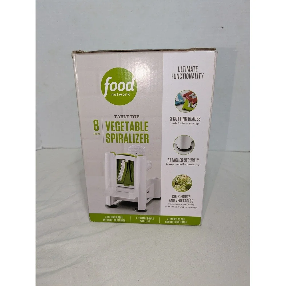NIB Food Network Vegetable Spiralizer 8-Piece Tabletop Kitchen Gadget‎ Appliance